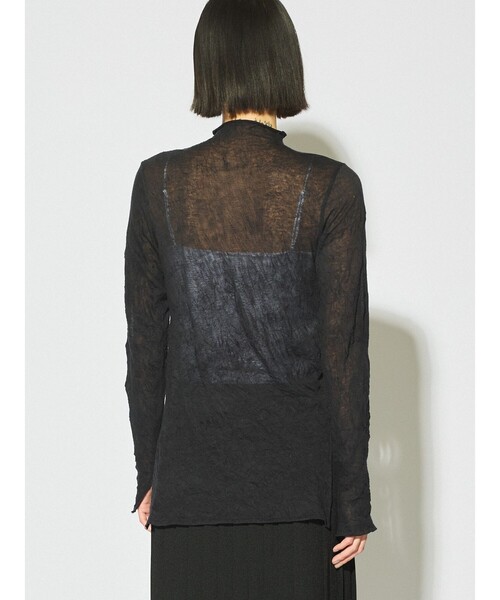 MIDIUMISOLID(ミディウミソリッド)の「MIDIUMISOLID for Ladies シアーハイネックインナー(Tシャツ/カットソー・レディース・ブラック/オフホワイト/グレー/イエロー・FREE)」の8枚目の写真