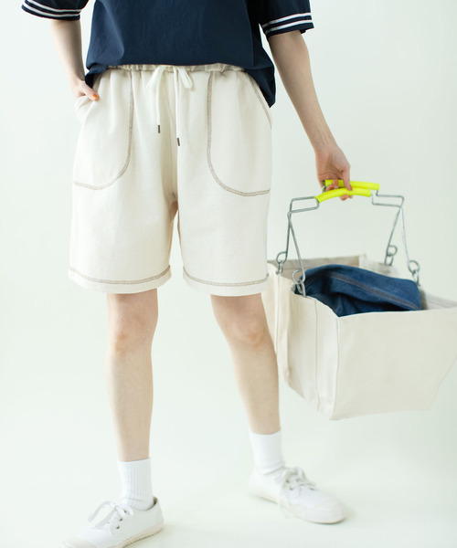 PAR ICI(パーリッシィ)の「アメリカンドライカノコ ハーフパンツ(その他パンツ・レディース・アイボリー/ブラック・FREE)」の4枚目の写真