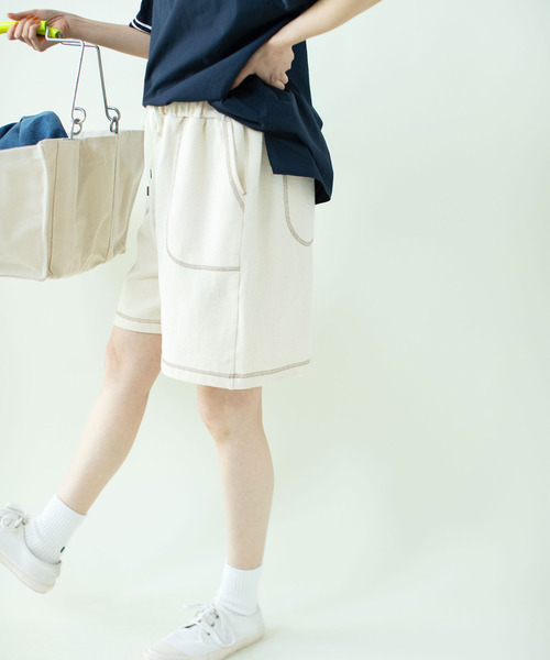 PAR ICI(パーリッシィ)の「アメリカンドライカノコ ハーフパンツ(その他パンツ・レディース・アイボリー/ブラック・FREE)」の6枚目の写真