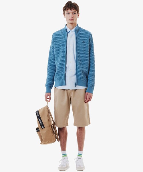 LACOSTE(ラコステ)の「消臭 速乾 UVカット コットン×リサイクルポリエステル ストライプ 長袖レギュラーカラーシャツ(シャツ/ブラウス・メンズ・ネイビー/サックスブルー/グレイッシュブルー・39/41/40/42)」の18枚目の写真