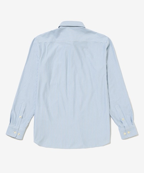 LACOSTE(ラコステ)の「消臭 速乾 UVカット コットン×リサイクルポリエステル ストライプ 長袖レギュラーカラーシャツ(シャツ/ブラウス・メンズ・ネイビー/サックスブルー/グレイッシュブルー・39/41/40/42)」の4枚目の写真