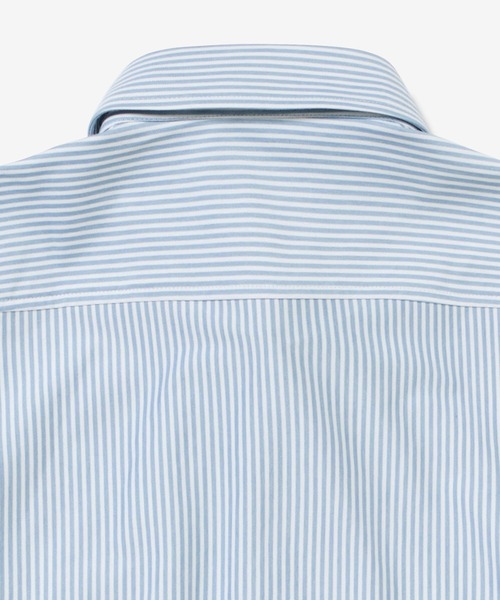 LACOSTE(ラコステ)の「消臭 速乾 UVカット コットン×リサイクルポリエステル ストライプ 長袖レギュラーカラーシャツ(シャツ/ブラウス・メンズ・ネイビー/サックスブルー/グレイッシュブルー・39/41/40/42)」の6枚目の写真