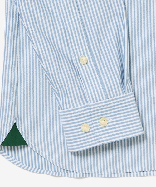 LACOSTE(ラコステ)の「消臭 速乾 UVカット コットン×リサイクルポリエステル ストライプ 長袖レギュラーカラーシャツ(シャツ/ブラウス・メンズ・ネイビー/サックスブルー/グレイッシュブルー・39/41/40/42)」の8枚目の写真