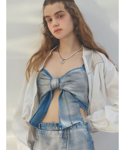 CALNAMUR（カルナムール）の「FAKE PARL×CHAIN NECKLACE/フェイクパール×チェーンネックレス（ネックレス・レディース・シルバー・FREE）」の5枚目の写真