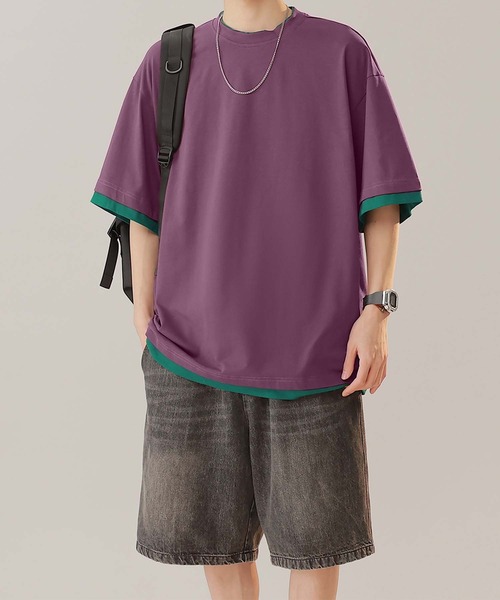 aimoha(アイモハ)の「【aimoha neo】Monochrome Trim T-Shirt (SS)(Tシャツ/カットソー・メンズ・パープル/ダークグレー/ホワイト・LARGE/XXX-LARGE/XX-LARGE/X-LARGE)」の21枚目の写真