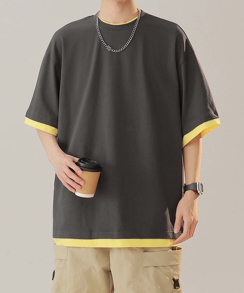 aimoha(アイモハ)の「【aimoha neo】Monochrome Trim T-Shirt (SS)(Tシャツ/カットソー・メンズ・パープル/ダークグレー/ホワイト・LARGE/XXX-LARGE/XX-LARGE/X-LARGE)」の12枚目の写真
