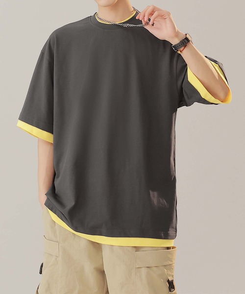aimoha(アイモハ)の「【aimoha neo】Monochrome Trim T-Shirt (SS)(Tシャツ/カットソー・メンズ・パープル/ダークグレー/ホワイト・LARGE/XXX-LARGE/XX-LARGE/X-LARGE)」の13枚目の写真