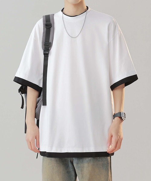 aimoha(アイモハ)の「【aimoha neo】Monochrome Trim T-Shirt (SS)(Tシャツ/カットソー・メンズ・パープル/ダークグレー/ホワイト・LARGE/XXX-LARGE/XX-LARGE/X-LARGE)」の10枚目の写真