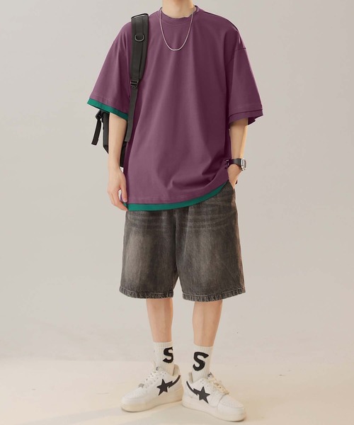 aimoha(アイモハ)の「【aimoha neo】Monochrome Trim T-Shirt (SS)(Tシャツ/カットソー・メンズ・パープル/ダークグレー/ホワイト・LARGE/XXX-LARGE/XX-LARGE/X-LARGE)」の20枚目の写真