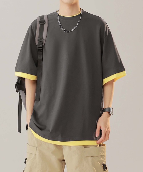 aimoha(アイモハ)の「【aimoha neo】Monochrome Trim T-Shirt (SS)(Tシャツ/カットソー・メンズ・パープル/ダークグレー/ホワイト・LARGE/XXX-LARGE/XX-LARGE/X-LARGE)」の15枚目の写真
