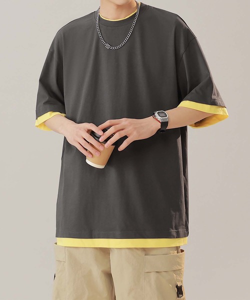 aimoha(アイモハ)の「【aimoha neo】Monochrome Trim T-Shirt (SS)(Tシャツ/カットソー・メンズ・パープル/ダークグレー/ホワイト・LARGE/XXX-LARGE/XX-LARGE/X-LARGE)」の16枚目の写真