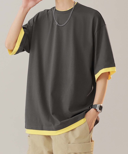 aimoha(アイモハ)の「【aimoha neo】Monochrome Trim T-Shirt (SS)(Tシャツ/カットソー・メンズ・パープル/ダークグレー/ホワイト・LARGE/XXX-LARGE/XX-LARGE/X-LARGE)」の17枚目の写真