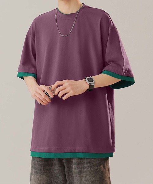 aimoha(アイモハ)の「【aimoha neo】Monochrome Trim T-Shirt (SS)(Tシャツ/カットソー・メンズ・パープル/ダークグレー/ホワイト・LARGE/XXX-LARGE/XX-LARGE/X-LARGE)」の22枚目の写真