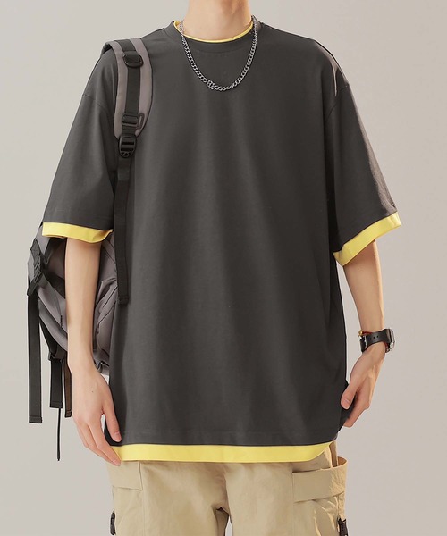 aimoha(アイモハ)の「【aimoha neo】Monochrome Trim T-Shirt (SS)(Tシャツ/カットソー・メンズ・パープル/ダークグレー/ホワイト・LARGE/XXX-LARGE/XX-LARGE/X-LARGE)」の14枚目の写真