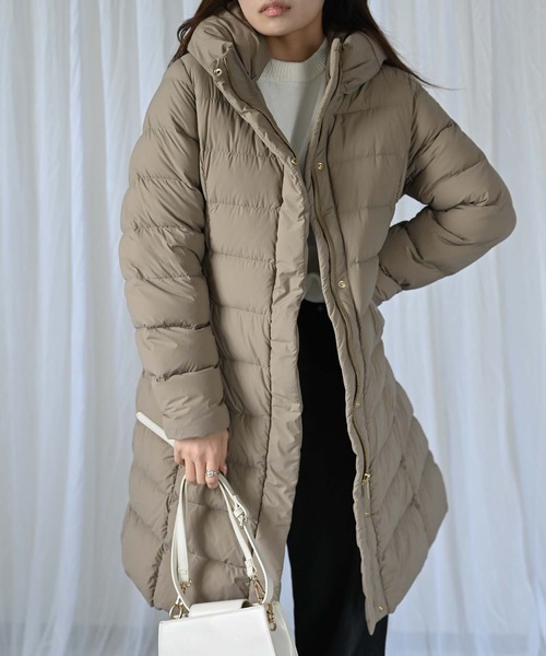 セール】ストレッチダウンロングコート（フェザー・ダウン）（ダウン