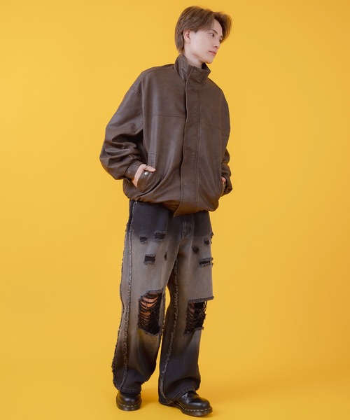 improves(インプローブス)の「グラデーション フリンジ ダメージデニムパンツ(デニムパンツ・メンズ・インディゴブルー/ブラック・LARGE/MEDIUM)」の9枚目の写真