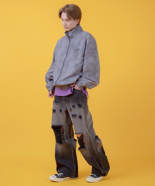 improves(インプローブス)の「グラデーション フリンジ ダメージデニムパンツ(デニムパンツ・メンズ・インディゴブルー/ブラック・LARGE/MEDIUM)」の3枚目の写真