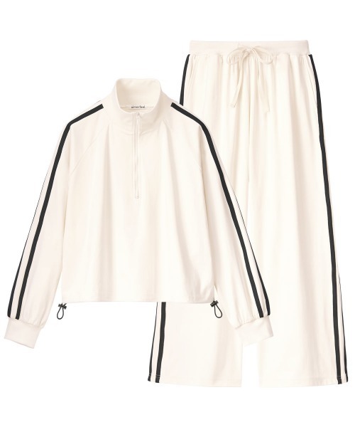 ドロストセットアップワンマイルウェア】ハーフジップ ライン ジャージ