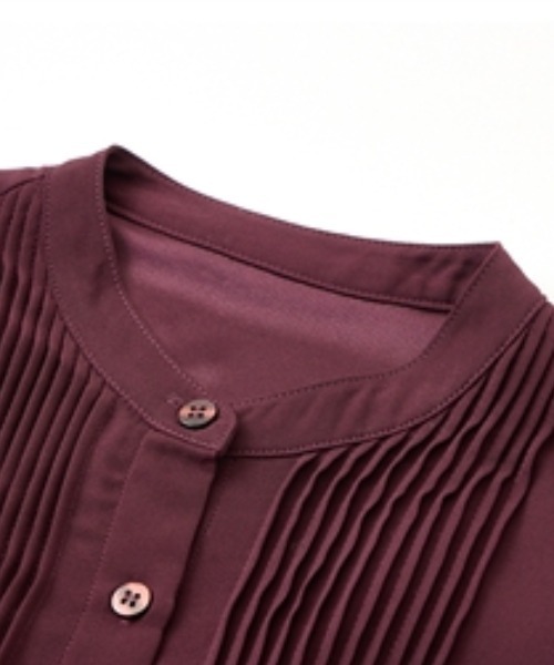 Petitjo（プッチージョ）の「小さいサイズ　８分袖ピンタックプリーツワンピース　低身長さん・小柄女性（ワンピース・レディース・パープル/ネイビー・PM/PS/PSS/PL）」の9枚目の写真