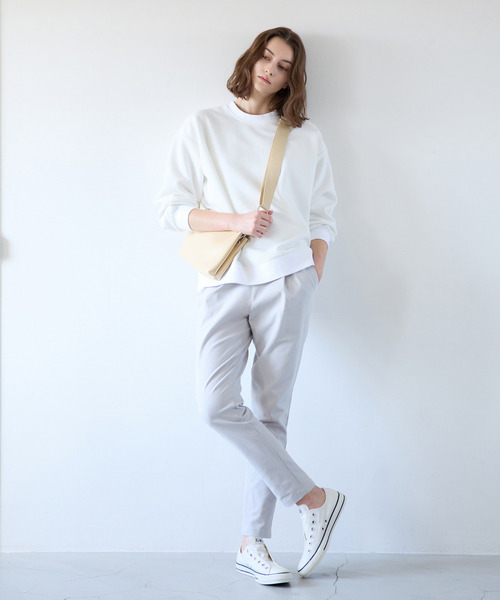 MELROSE claire(メルローズ クレール)の「【ワッフルビックシルエットプルオーバー】(Tシャツ/カットソー・レディース・ネイビー/オフホワイト/イエロー・FREE)」の11枚目の写真