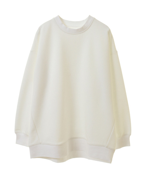 MELROSE claire(メルローズ クレール)の「【ワッフルビックシルエットプルオーバー】(Tシャツ/カットソー・レディース・ネイビー/オフホワイト/イエロー・FREE)」の13枚目の写真