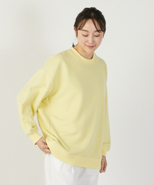 MELROSE claire(メルローズ クレール)の「【ワッフルビックシルエットプルオーバー】(Tシャツ/カットソー・レディース・ネイビー/オフホワイト/イエロー・FREE)」の17枚目の写真