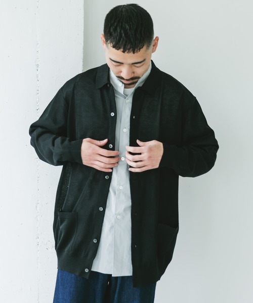 トタンテレコシャツカーディガン★ブラック トタンテレコシャツカーディガン（カーディガン）｜NOBLE（ノーブル