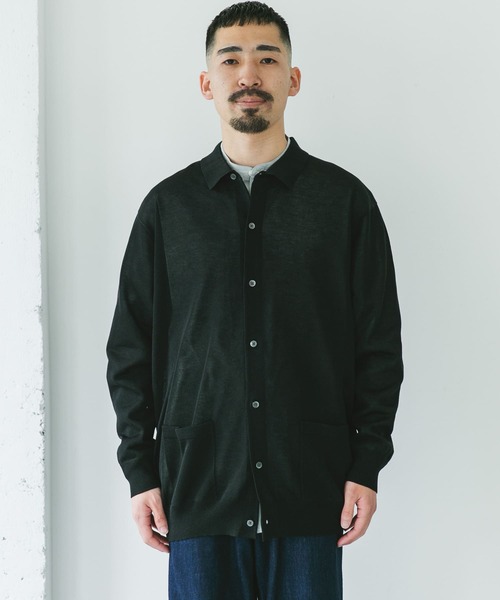 セール】リネンライク ロングスリーブシャツカーディガン