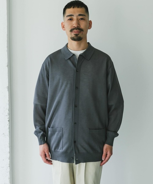 URBAN RESEARCH DOORS(アーバンリサーチドアーズ)の「リネンライク ロングスリーブシャツカーディガン(カーディガン/ボレロ・メンズ・グレー/ブラック・LARGE/MEDIUM)」の18枚目の写真