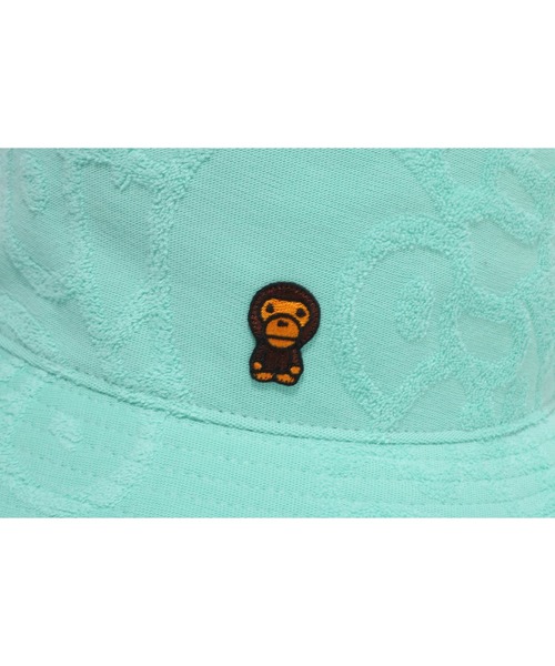 A BATHING APE（アベイシングエイプ）の「ALL BABY MILO PILE BUCKET HAT（ハット・キッズ・グリーン/イエロー・FREE）」の5枚目の写真
