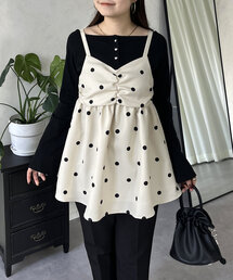 prose verse | フロントシャーリングドットビスチェ(キャミソール)