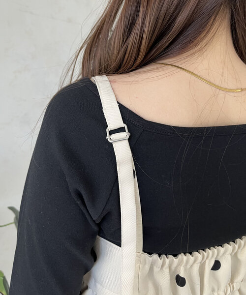 prose verse（プロズヴェール）の「フロントシャーリングドットビスチェ（キャミソール・レディース・アイボリー/ブラック・LARGE/MEDIUM）」の18枚目の写真