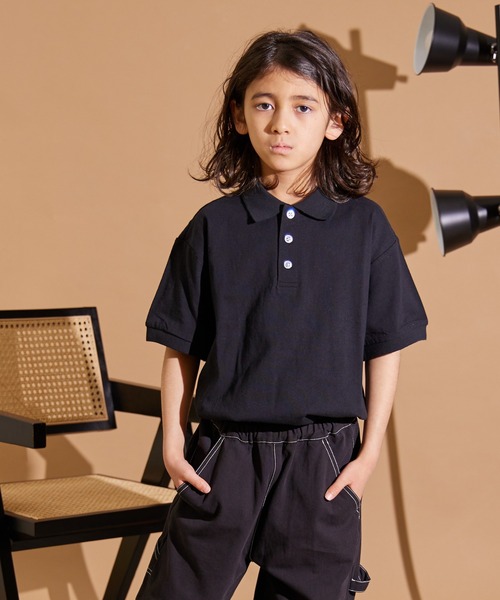 PAIRMANON STREET(ペアマノンストリート)の「【PAIRMANON STREET】ポロシャツ 半袖 Tシャツ(ポロシャツ・キッズ・ブラック/ブルー/ベージュ/ホワイト・120/130/160/140/90/150/100/110)」の10枚目の写真