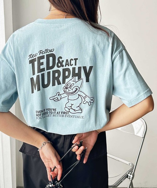 FIRST MOOD(ファーストムード)の「《FIRSTMOODコラボ》ヴィンテージ風猫プリントロゴTシャツ(Tシャツ/カットソー・レディース・チャコール/ブルー/アイボリー・MEDIUM)」の15枚目の写真