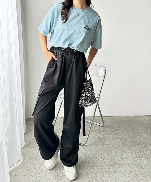FIRST MOOD(ファーストムード)の「《FIRSTMOODコラボ》ヴィンテージ風猫プリントロゴTシャツ(Tシャツ/カットソー・レディース・チャコール/ブルー/アイボリー・MEDIUM)」の16枚目の写真