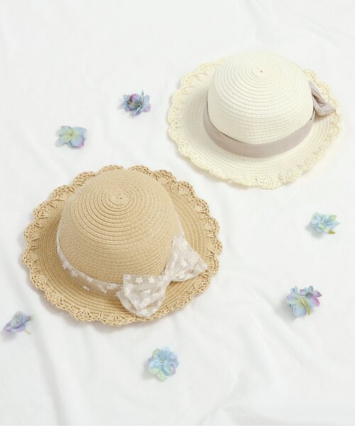 apres les cours（アプレレクール）の「ベビーぺーパーハット（ハット・キッズ・アイボリー/ベージュ・48/46）」の3枚目の写真