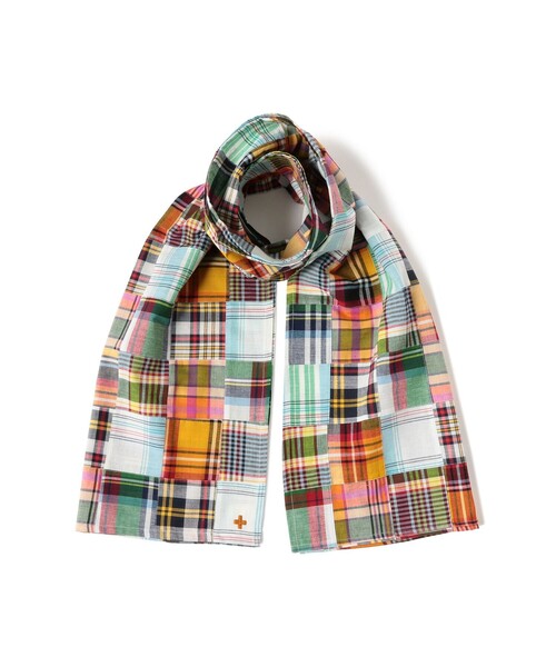 BEAMS PLUS（ビームスプラス）の「マドラス チェック パッチワーク ストール（ストール/ショール・メンズ・グリーン/ベージュ/ネイビー・ONE SIZE）」の3枚目の写真