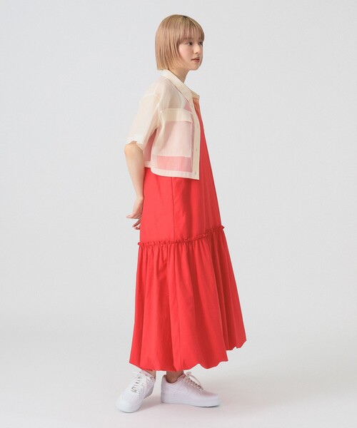 Ray BEAMS（レイビームス）の「バルーン キリカエ キャミ ワンピース [洗える]（ワンピース・レディース・レッド/ブラック・0/1）」の7枚目の写真
