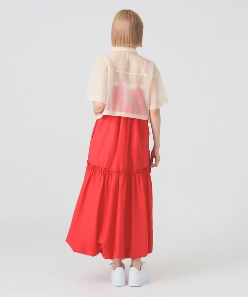 Ray BEAMS（レイビームス）の「バルーン キリカエ キャミ ワンピース [洗える]（ワンピース・レディース・レッド/ブラック・0/1）」の8枚目の写真