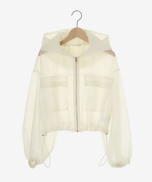 MAJESTIC LEGON(マジェスティックレゴン)の「【冷房対策にも♪さっと羽織れる】シアーフードブルゾン(シャツ/ブラウス・レディース・アイボリー/ピンクベージュ/グレー/ブラック・MEDIUM)」の9枚目の写真