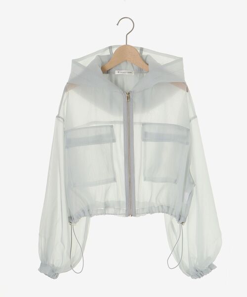 MAJESTIC LEGON(マジェスティックレゴン)の「【冷房対策にも♪さっと羽織れる】シアーフードブルゾン(シャツ/ブラウス・レディース・アイボリー/ピンクベージュ/グレー/ブラック・MEDIUM)」の11枚目の写真