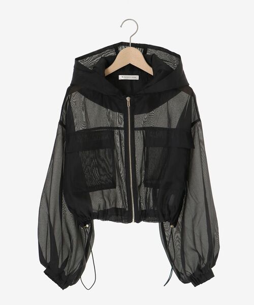 MAJESTIC LEGON(マジェスティックレゴン)の「【冷房対策にも♪さっと羽織れる】シアーフードブルゾン(シャツ/ブラウス・レディース・アイボリー/ピンクベージュ/グレー/ブラック・MEDIUM)」の12枚目の写真