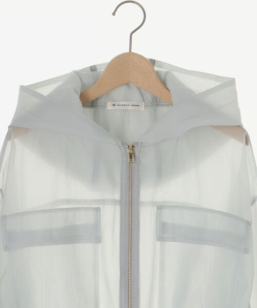 MAJESTIC LEGON(マジェスティックレゴン)の「【冷房対策にも♪さっと羽織れる】シアーフードブルゾン(シャツ/ブラウス・レディース・アイボリー/ピンクベージュ/グレー/ブラック・MEDIUM)」の14枚目の写真