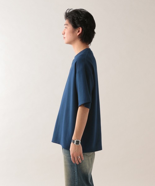 RAGEBLUE（レイジブルー）の「サイドジップスリット/オーバーサイズプチ刺繍ポンチTシャツ（Tシャツ/カットソー・メンズ・ベージュ/ネイビー/ホワイト/ライトブルー/ブラック/ダークグリーン・SMALL/MEDIUM/LARGE）」の15枚目の写真