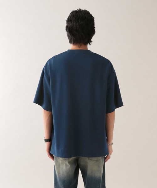 RAGEBLUE（レイジブルー）の「サイドジップスリット/オーバーサイズプチ刺繍ポンチTシャツ（Tシャツ/カットソー・メンズ・ベージュ/ネイビー/ホワイト/ライトブルー/ブラック/ダークグリーン・SMALL/MEDIUM/LARGE）」の16枚目の写真