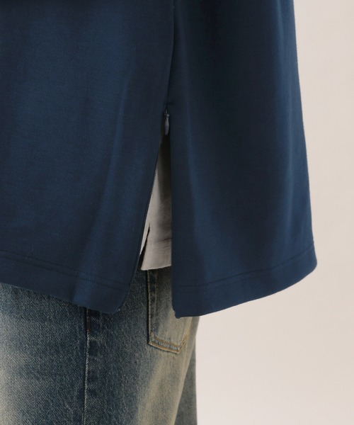 RAGEBLUE（レイジブルー）の「サイドジップスリット/オーバーサイズプチ刺繍ポンチTシャツ（Tシャツ/カットソー・メンズ・ベージュ/ネイビー/ホワイト/ライトブルー/ブラック/ダークグリーン・SMALL/MEDIUM/LARGE）」の21枚目の写真