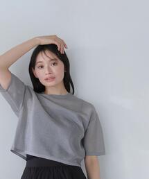 ◇クロップドシアーニットTシャツ