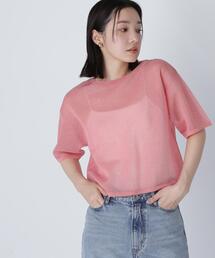 ◇クロップドシアーニットTシャツ