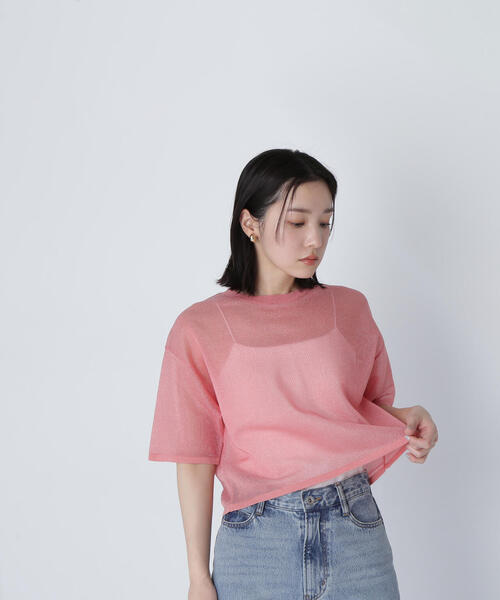 [SCULPTOR]アイレットニットTシャツベビーピンク 5．6oz ハイクオリティーTシャツ 5001－01 576