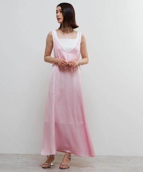 SOFFITTO（ソフィット）の「ヴィンテージライクキャミワンピース（ワンピース・レディース・ピンク/ネイビー・S/M）」の2枚目の写真